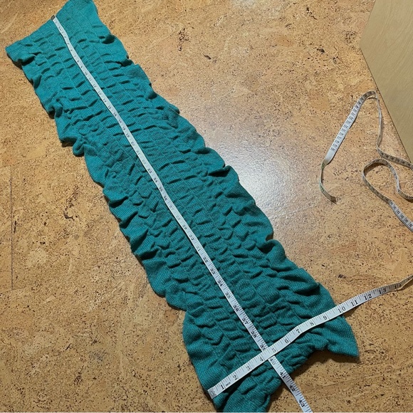Nordstrom Wool Alpaca Blend Ruffle Infinity Scarf In Seafoam Green Teal - Picture 11 of 11